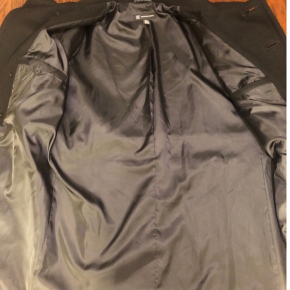 INC International Concepts Black Button Up Wool Winter Lined Coat Mens SZ M New - Picture 7 of 8